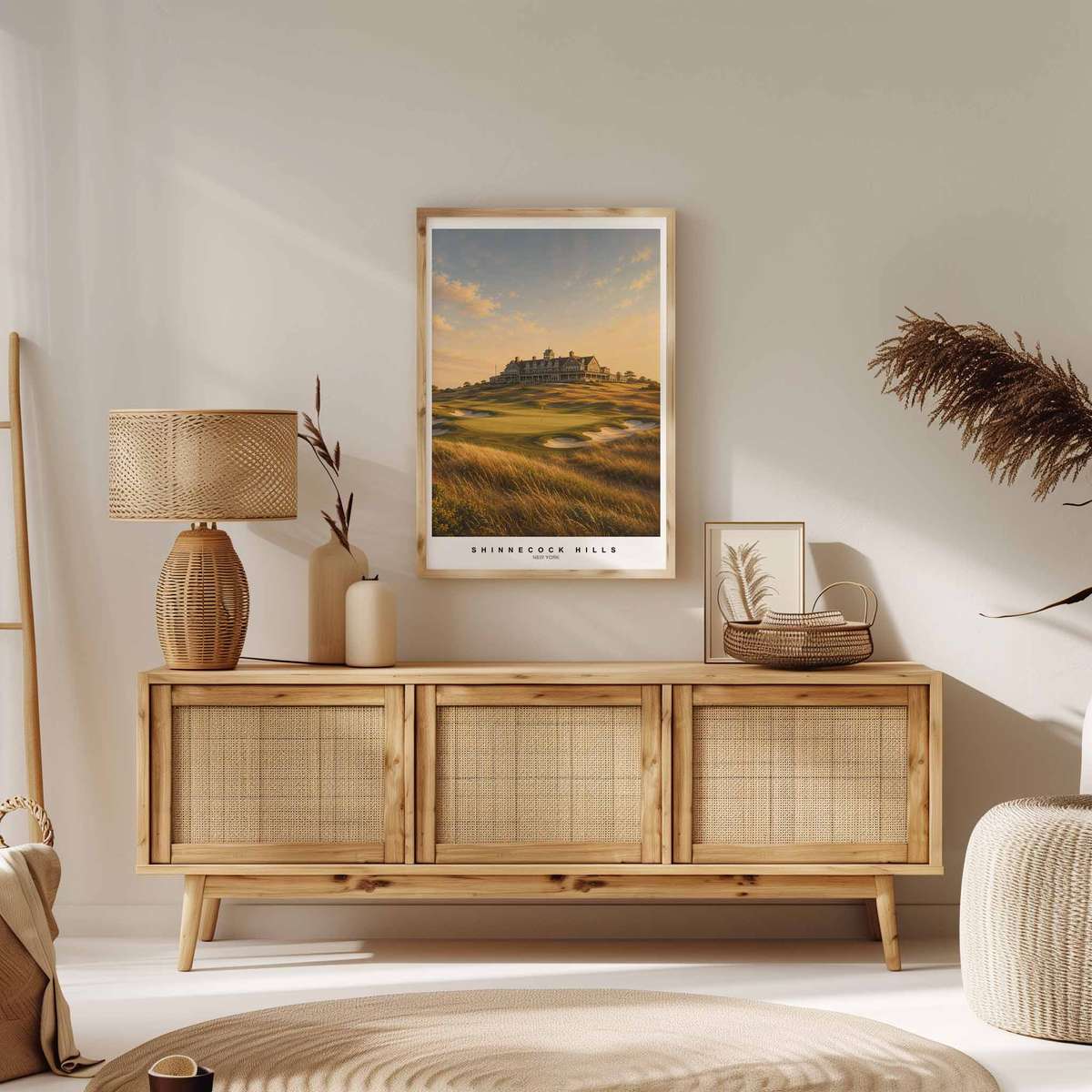 Shinnecock Hills as Wall Art: Horizon, Dune Grasses and Seaside Light digital print displayed as premium poster decor