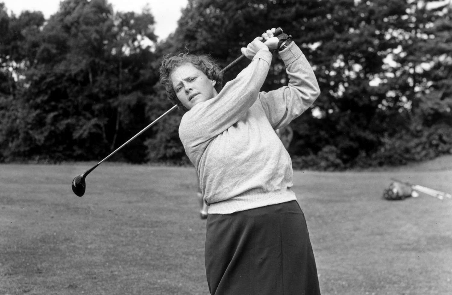 Patty Berg, the women's major record-holder, playing a tournament shot