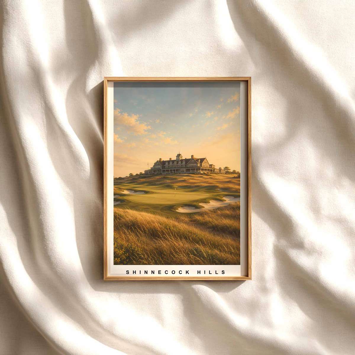 Shinnecock Hills Open Horizon Poster golf poster displayed as framed wall art in a refined interior