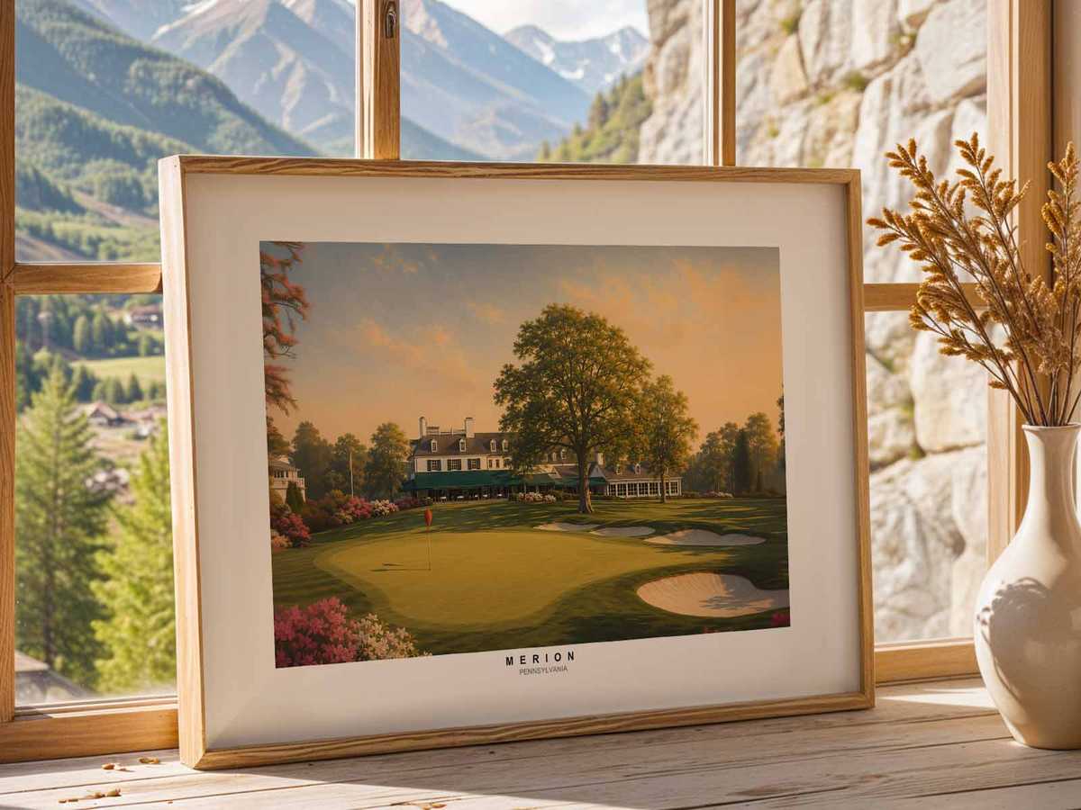 Composition showing Merion East’s intimate scale with small figures and expansive negative space