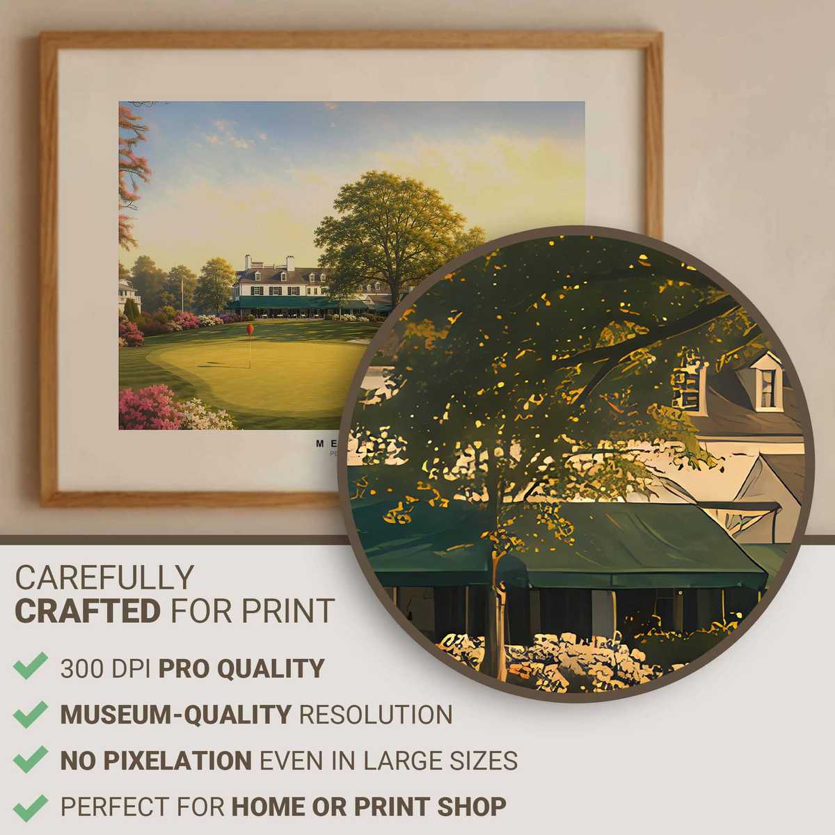 Intimate view of Merion East with a golfer carrying wicker baskets near the green, vintage tones and soft edges