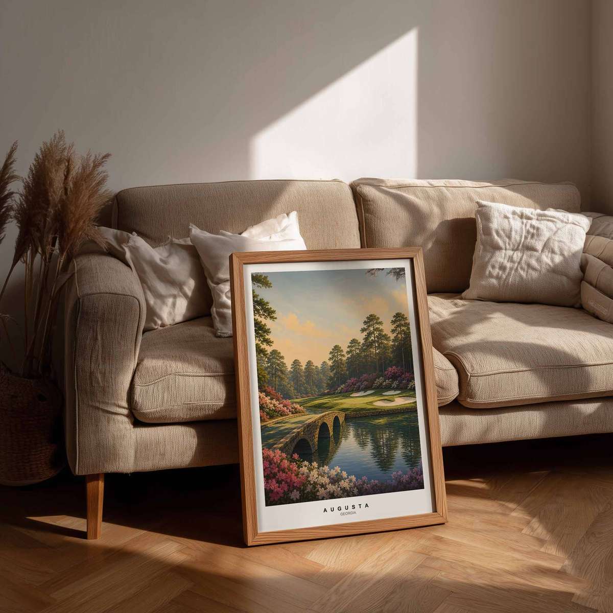 Muted color palette of Pinehurst No. 2 landscape with soft grays, beige sand and silhouetted pines