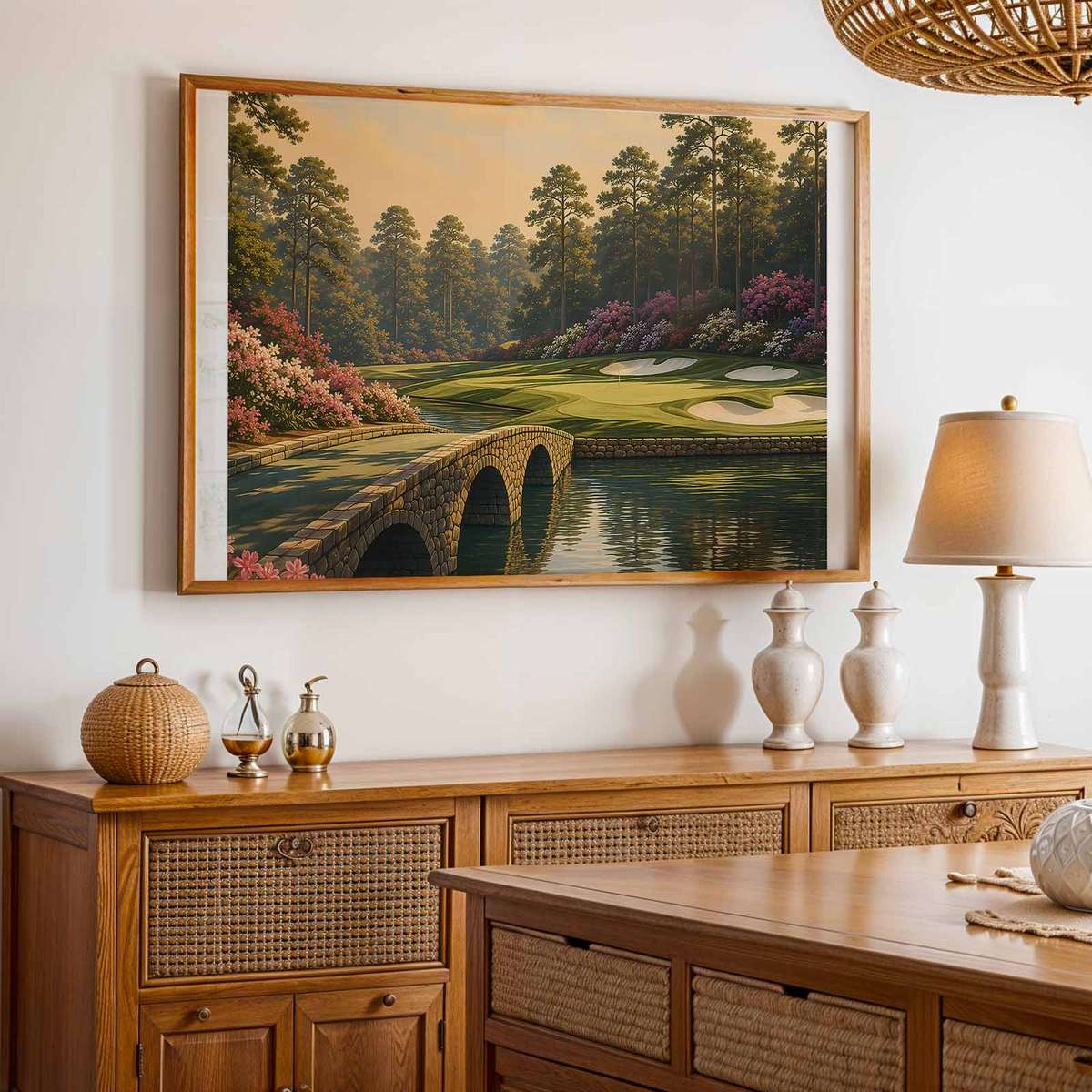 Distant solitary golfer reduced to a small silhouette against the expansive Pinehurst No. 2 landscape