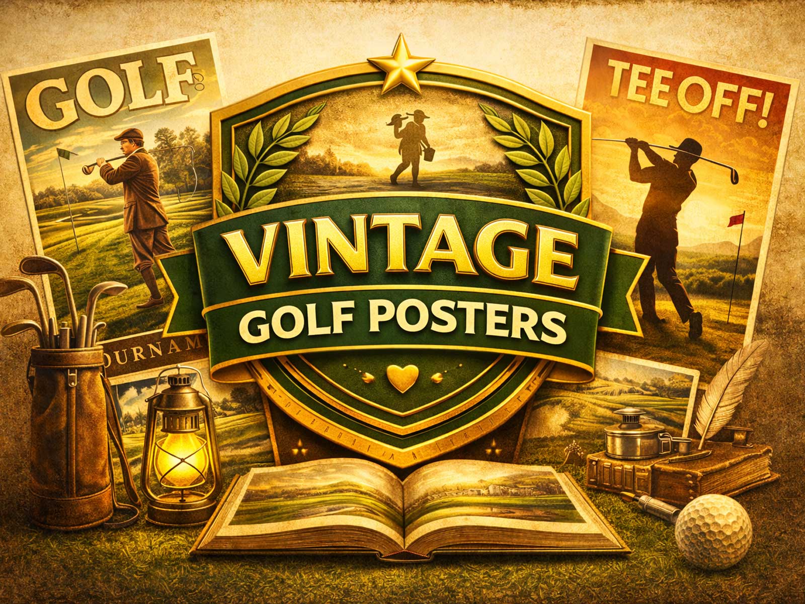 Vintage golf posters