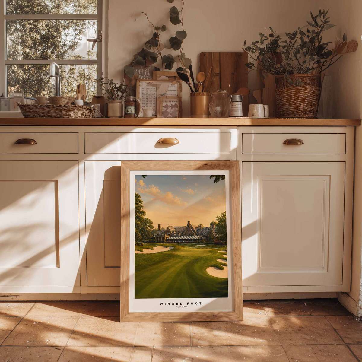 Artistic Winged Foot West wall art featuring golf technique expressed through refined composition inspired by visual gravity in golfer-led