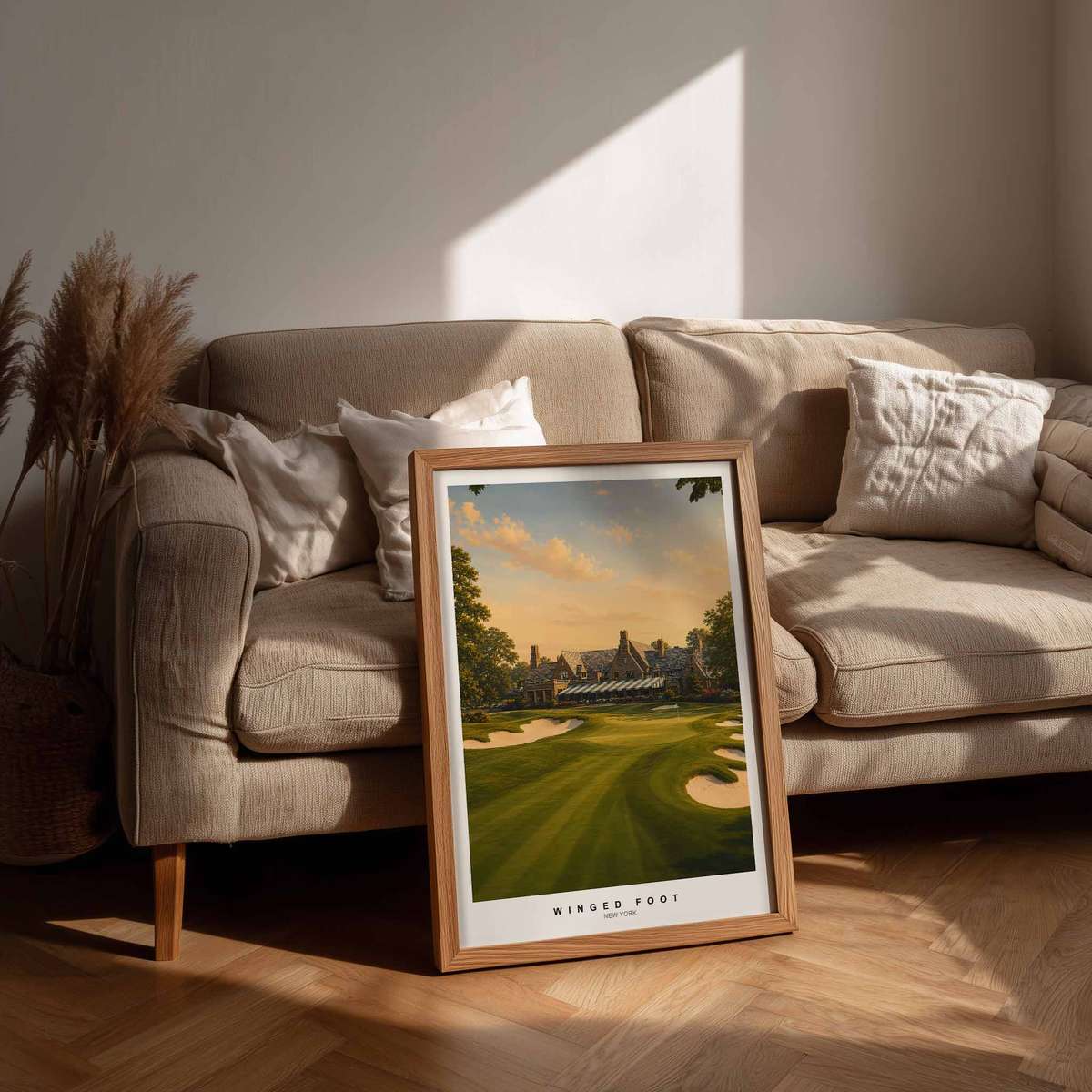 Winged Foot West composition styled as wall art and featuring classic course character with elegant sporting lines